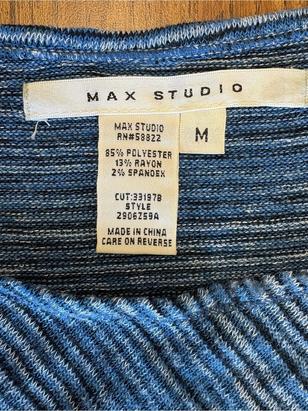 Max Studio Blue and White Striped Knit Dress